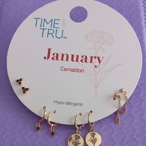 Time and Tru Birthstone Earrings Set